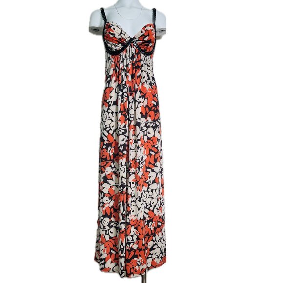 NWOT SD II MAXI FLORAL DRESS WITH accent straps M - Picture 3 of 13